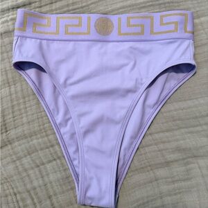 Lavender High-Waisted Versace greca Bikini Bottom